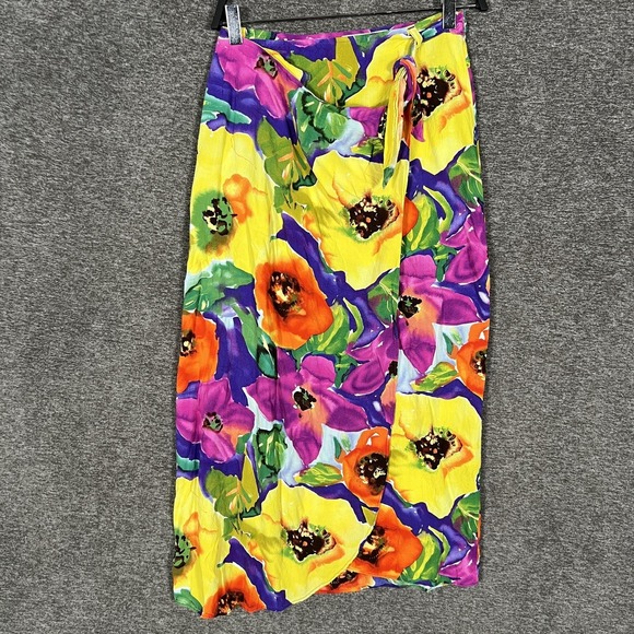 Jams World Dresses & Skirts - Jams‎ World Skirt Womens Small Multicolor Poppy Floral Wrap Rayon Hawaii USA